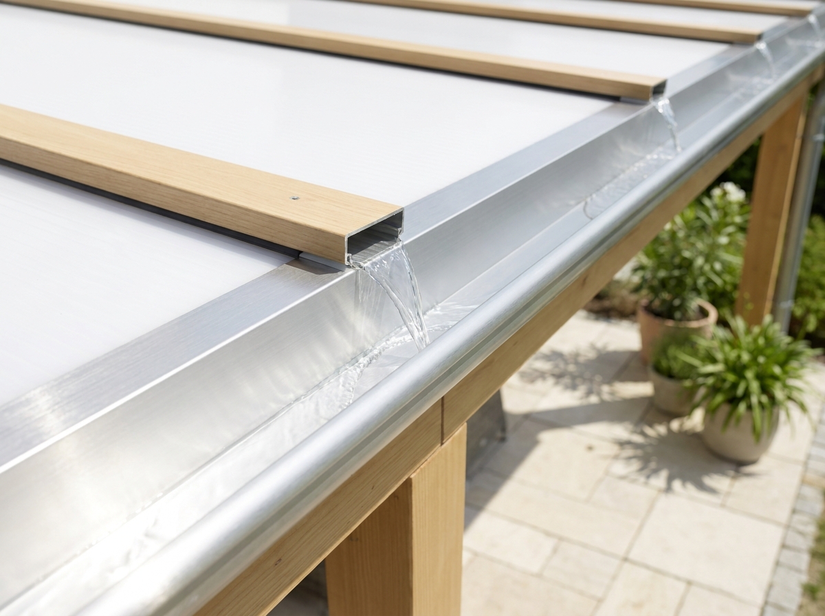 Regenrinne Terrassenüberdachung: Welche Systeme es gibt und wann sie passen