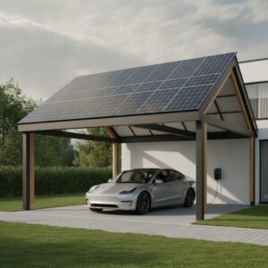 Carport mit Solardach: Strom über dem Auto erzeugen
